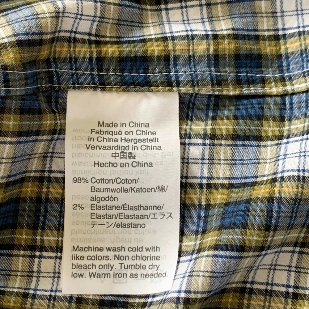 J.Crew Thompson Flex Wrinkle Free‎ Shirt Mens Long Sleeve Plaid Blue L 16-16.5